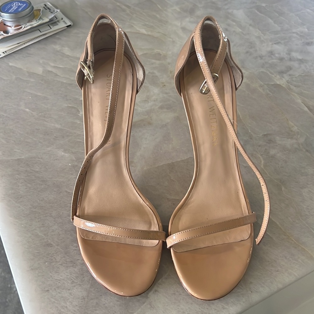 Stuart Weitzman Nudist heel in Adobe